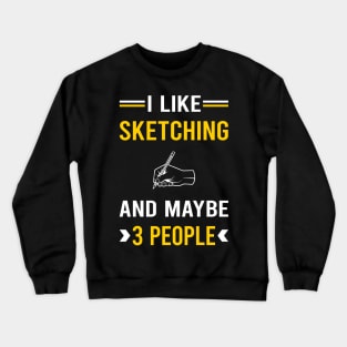 3 People Sketching Sketch Crewneck Sweatshirt